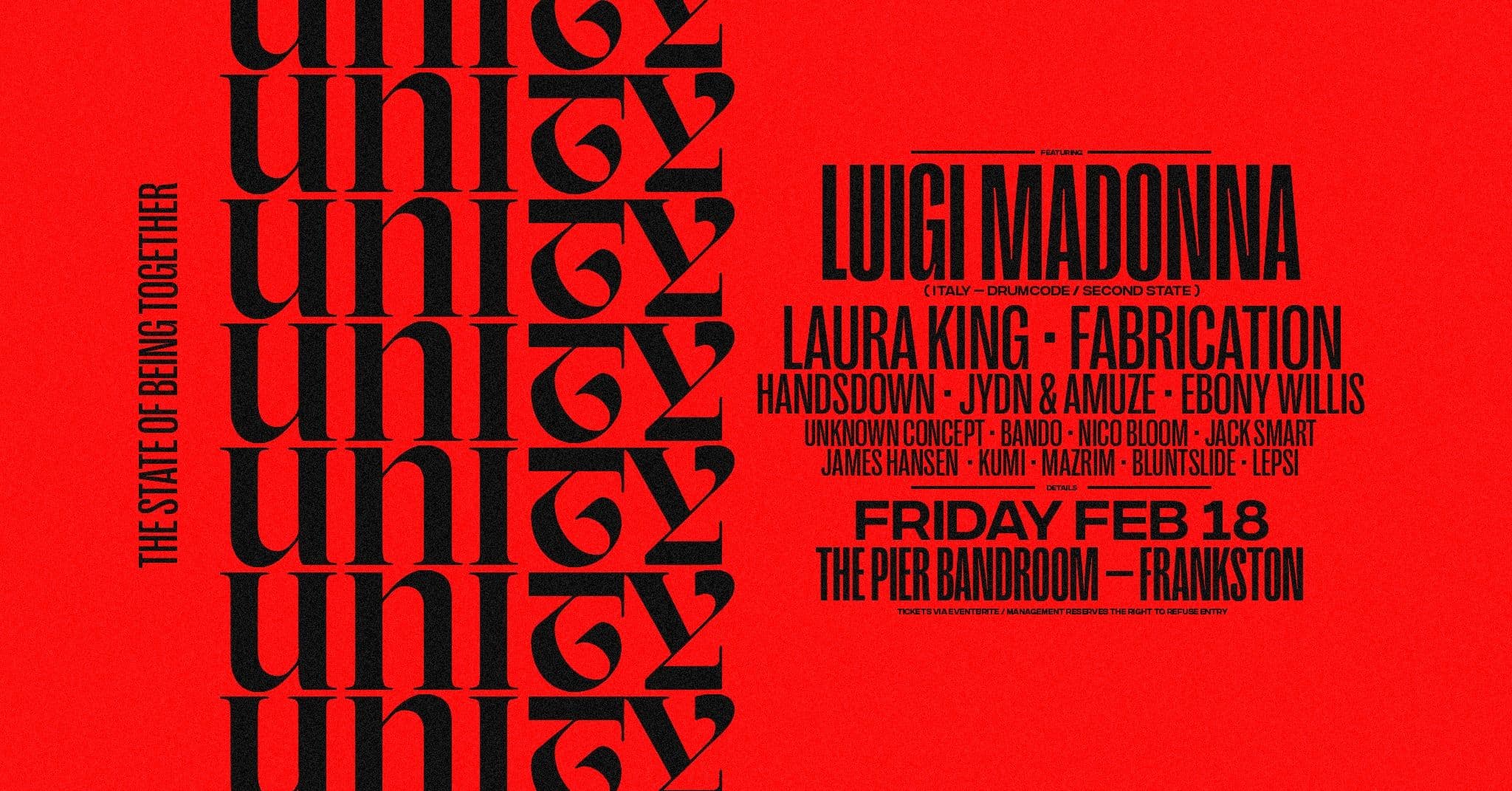 Poster for UNITY 01 ft. Luigi Madonna, Laura King & Fabrication